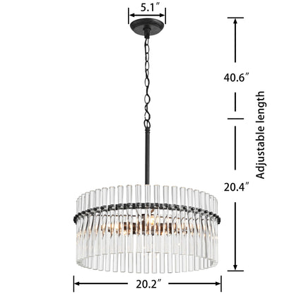 Luminaire suspendu en cristal Casandra à 5 lumières