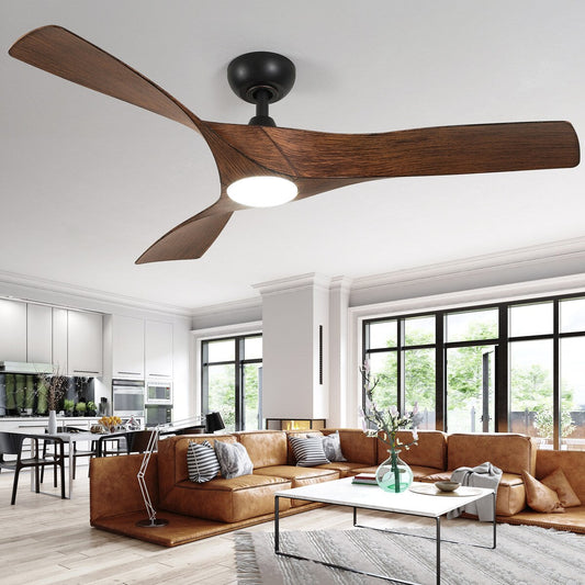 Ventilateur de plafond avec éclairage, ventilateur de plafond 52 pouces avec télécommande, LED à intensité variable et température à trois couleurs.