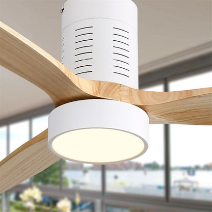 Ventilateur de plafond encastré de 52 pouces de style farmhouse avec éclairage et télécommande, moteur DC réversible.
