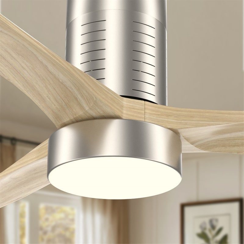 Ventilateur de plafond encastré de 52 pouces de style farmhouse avec éclairage et télécommande, moteur DC réversible.