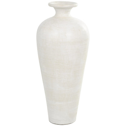 Vase décoratif en forme d'amphore, en céramique, de grande taille, pour le sol - Blanc - Roche River Decor