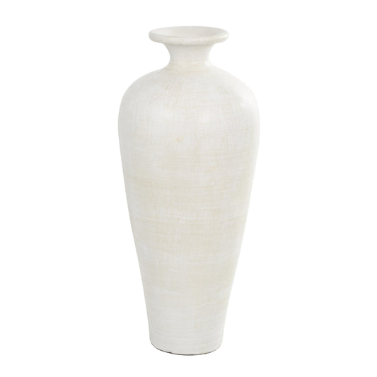 Vase décoratif en forme d'amphore, en céramique, de grande taille, pour le sol - Blanc - Roche River Decor