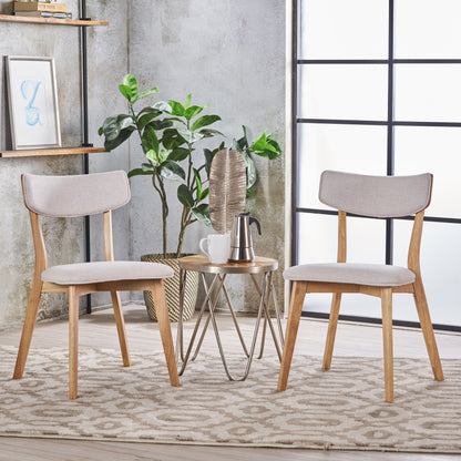 Chaises de salle à manger Chazz en bois de caoutchouc rembourré, style moderne du milieu du siècle, par Christopher Knight Home (lot de 2/4)