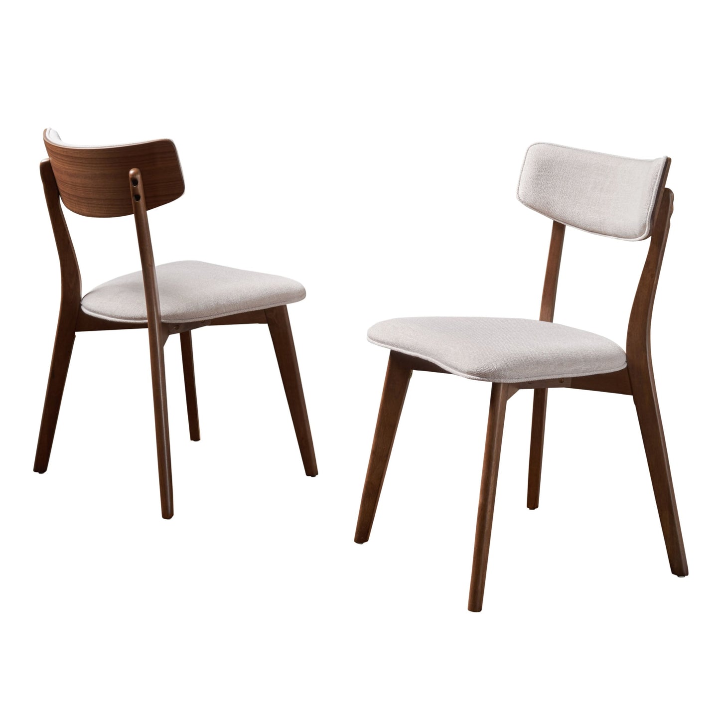Chaises de salle à manger Chazz en bois de caoutchouc rembourré, style moderne du milieu du siècle, par Christopher Knight Home (lot de 2/4)