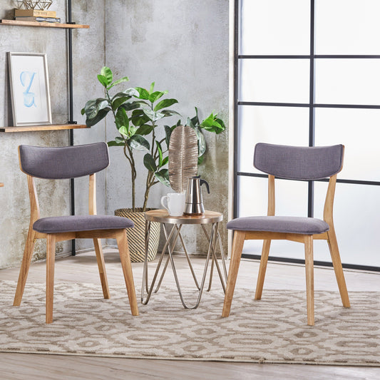 Chaises de salle à manger Chazz en bois de caoutchouc rembourré, style moderne du milieu du siècle, par Christopher Knight Home (lot de 2/4)