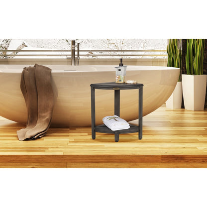 CoastalVogue, Étagère de douche d'angle en teck, Tabouret de douche pour se raser les jambes, Tabouret de douche pour les pieds, Tabouret de douche en teck, Tabouret de douche d'angle
