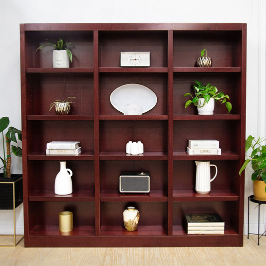 Étagère à livres en bois triple largeur Concepts in Wood, 15 niveaux, 183 cm de hauteur