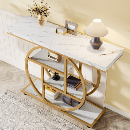 Table console pour entrée, table d'appoint industrielle à 4 niveaux pour derrière le canapé