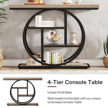 Table console pour entrée, table d'appoint industrielle à 4 niveaux pour derrière le canapé