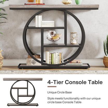 Table console pour entrée, table d'appoint industrielle à 4 niveaux pour derrière le canapé