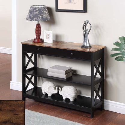 Table console Oxford à 1 tiroir avec étagères de Convenience Concepts