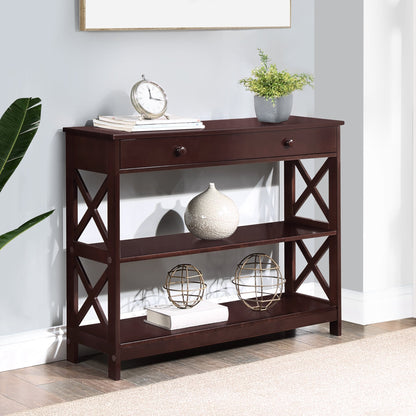 Table console Oxford à 1 tiroir avec étagères de Convenience Concepts