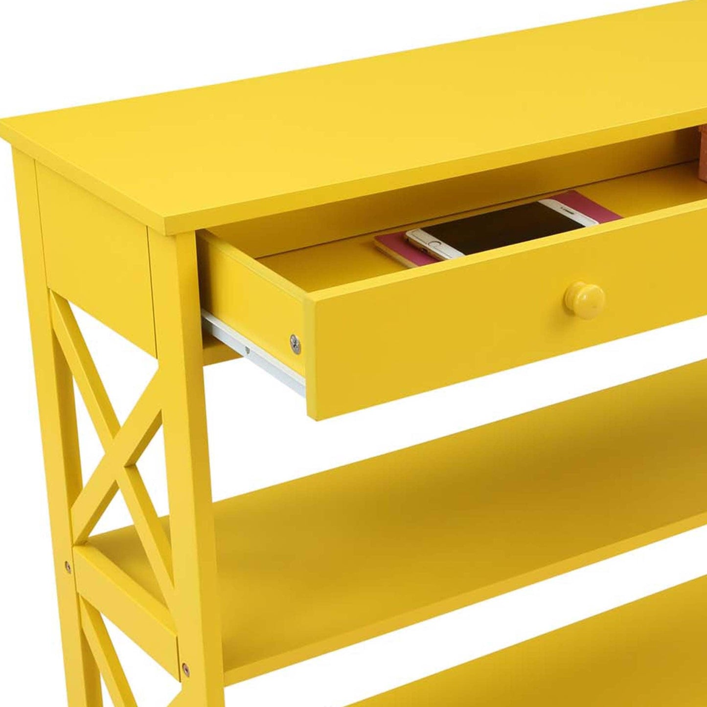 Table console Oxford à 1 tiroir avec étagères de Convenience Concepts
