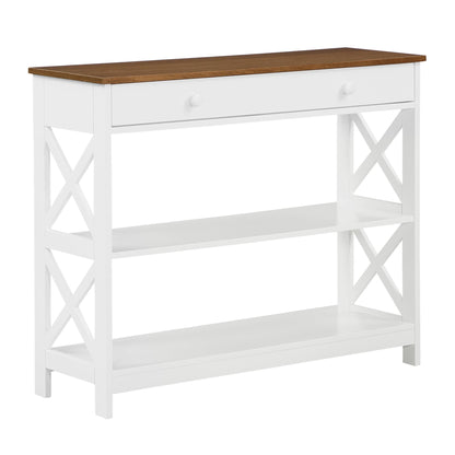 Table console Oxford à 1 tiroir avec étagères de Convenience Concepts
