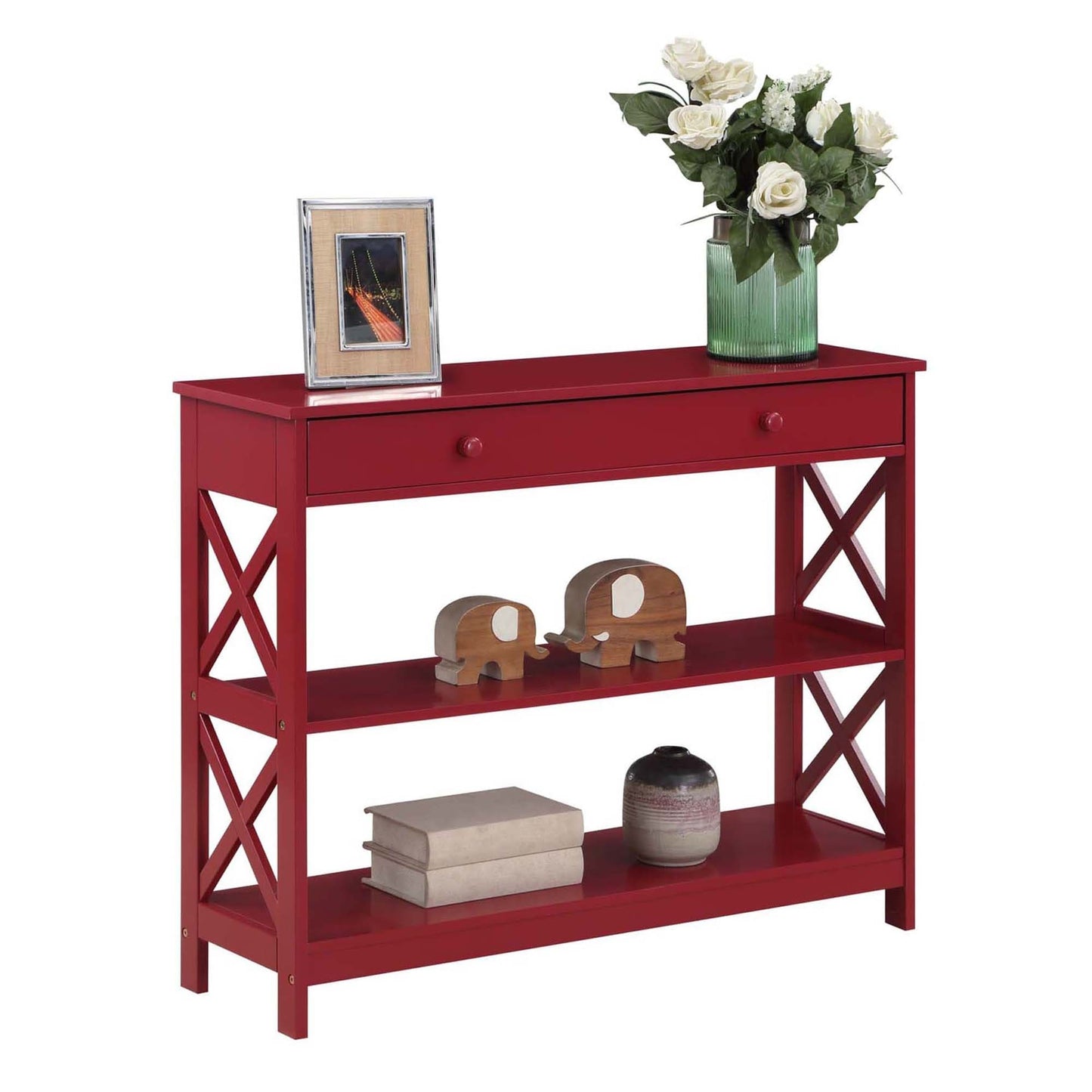 Table console Oxford à 1 tiroir avec étagères de Convenience Concepts