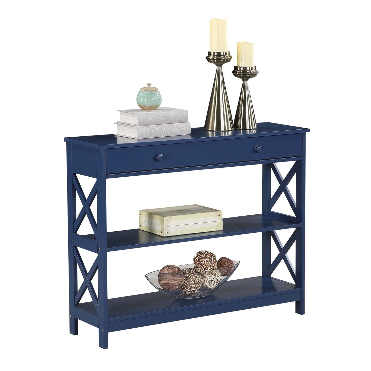 Table console Oxford à 1 tiroir avec étagères de Convenience Concepts