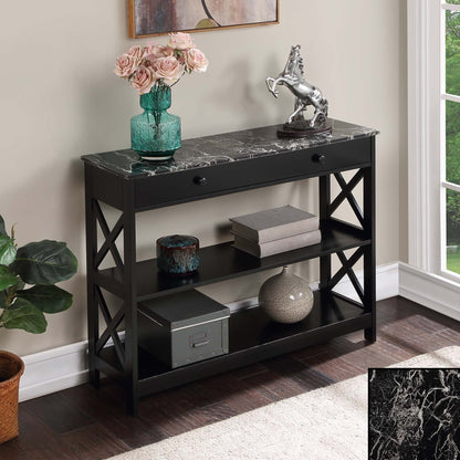Table console Oxford à 1 tiroir avec étagères de Convenience Concepts