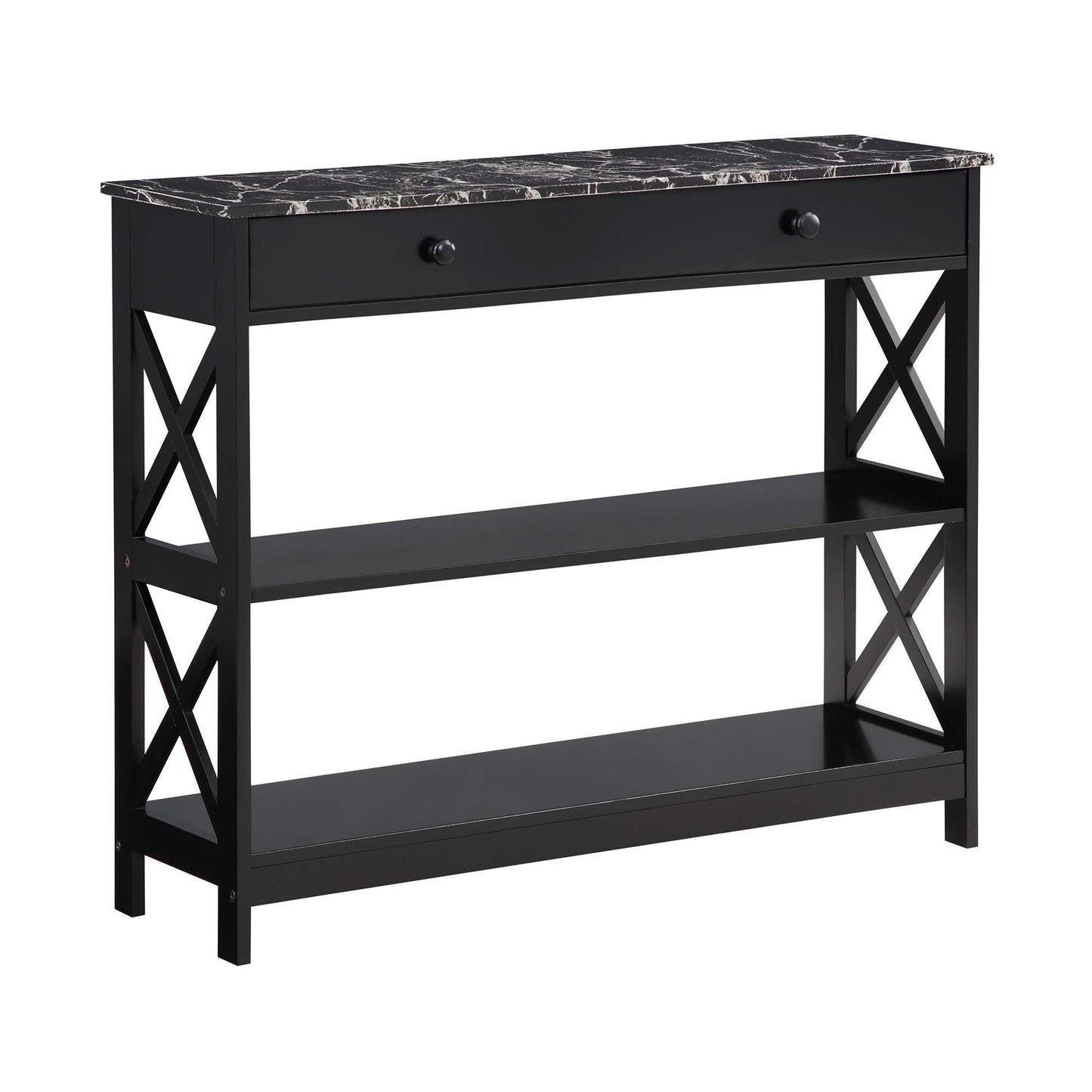 Table console Oxford à 1 tiroir avec étagères de Convenience Concepts