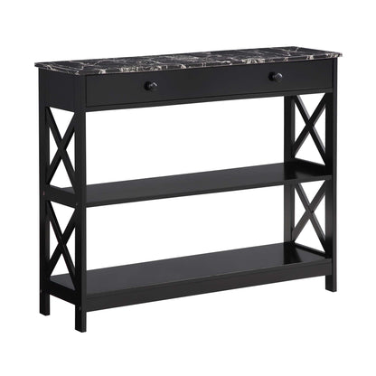 Table console Oxford à 1 tiroir avec étagères de Convenience Concepts