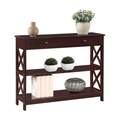 Table console Oxford à 1 tiroir avec étagères de Convenience Concepts