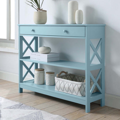 Table console Oxford à 1 tiroir avec étagères de Convenience Concepts