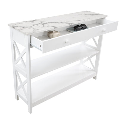 Table console Oxford à 1 tiroir avec étagères de Convenience Concepts