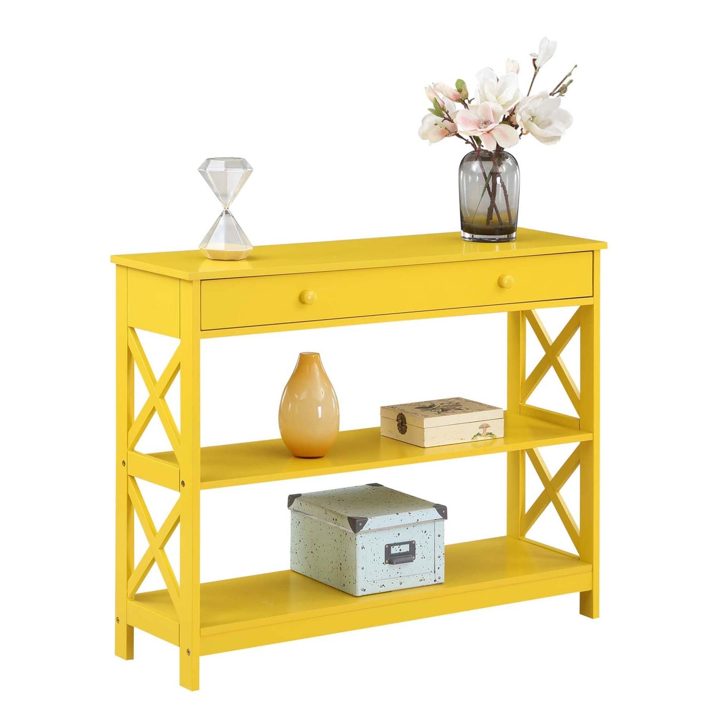 Table console Oxford à 1 tiroir avec étagères de Convenience Concepts