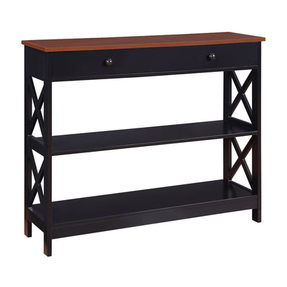 Table console Oxford à 1 tiroir avec étagères de Convenience Concepts