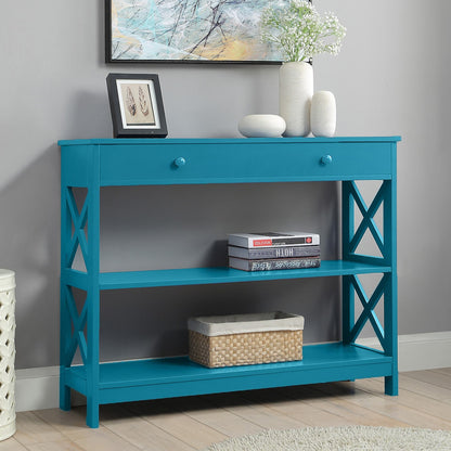 Table console Oxford à 1 tiroir avec étagères de Convenience Concepts