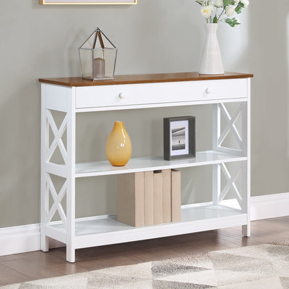 Table console Oxford à 1 tiroir avec étagères de Convenience Concepts
