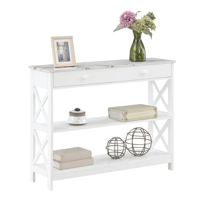 Table console Oxford à 1 tiroir avec étagères de Convenience Concepts