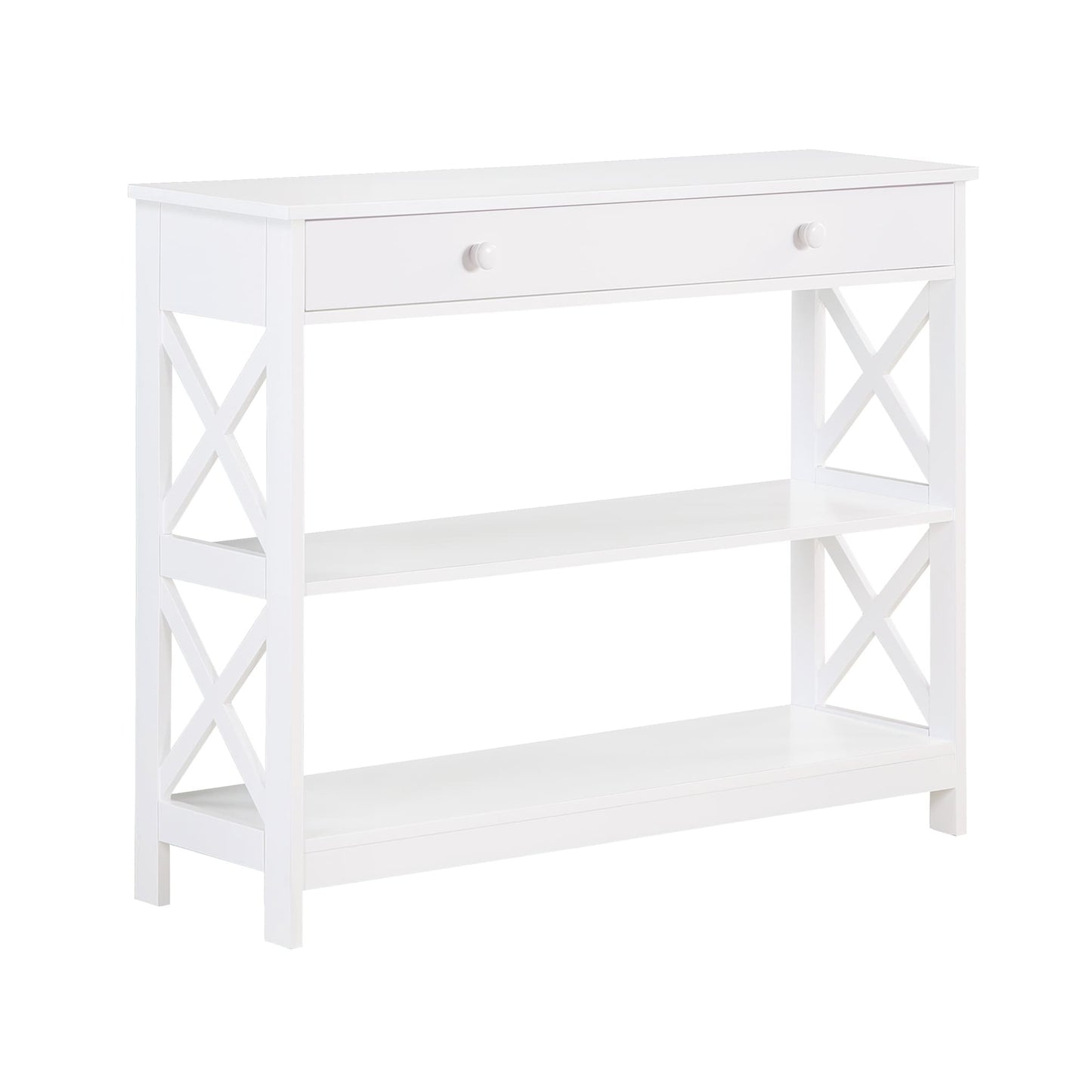 Table console Oxford à 1 tiroir avec étagères de Convenience Concepts