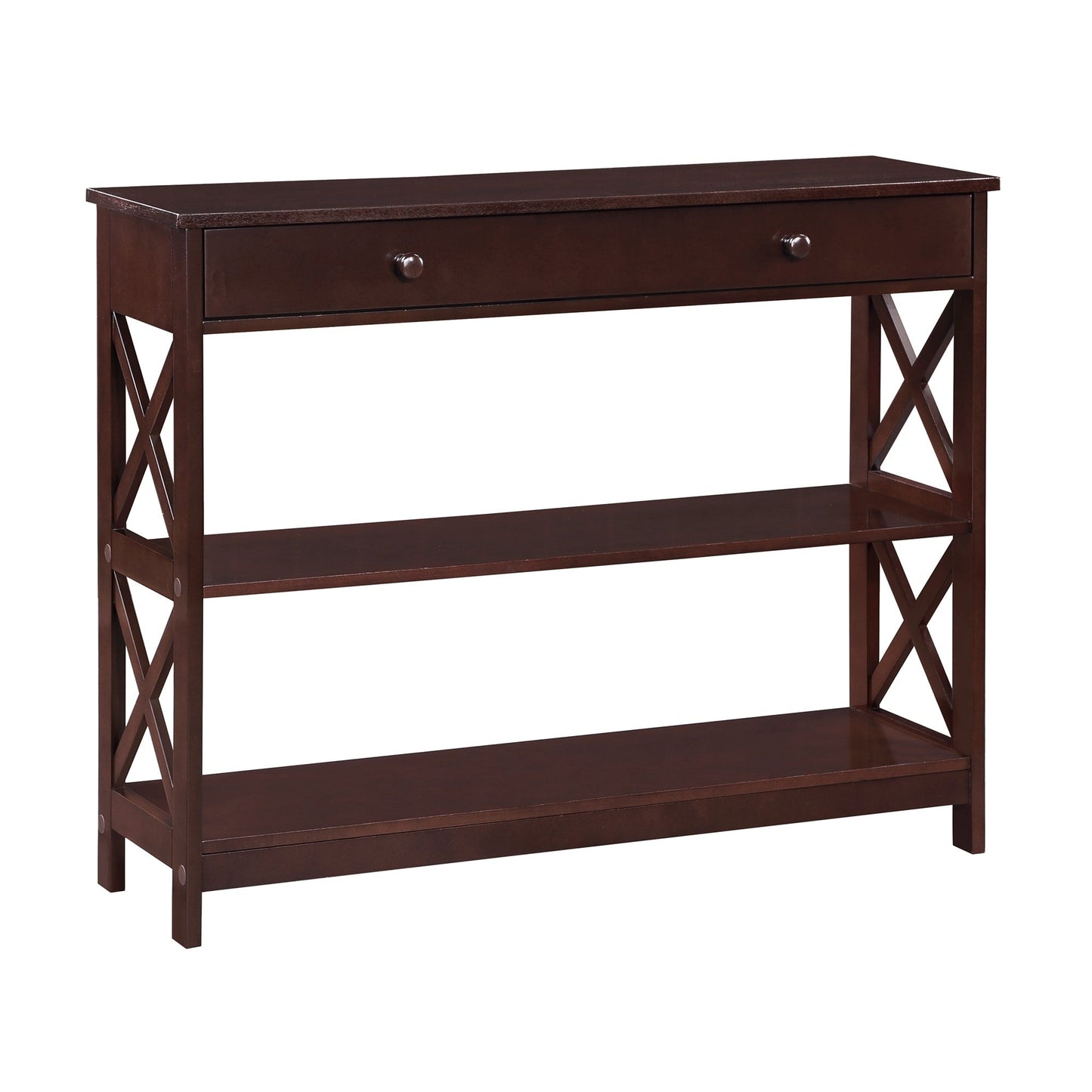 Table console Oxford à 1 tiroir avec étagères de Convenience Concepts