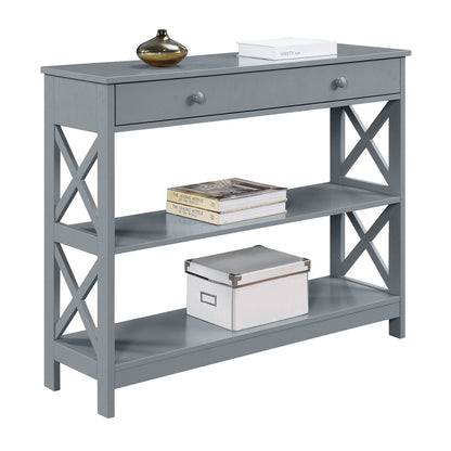 Table console Oxford à 1 tiroir avec étagères de Convenience Concepts