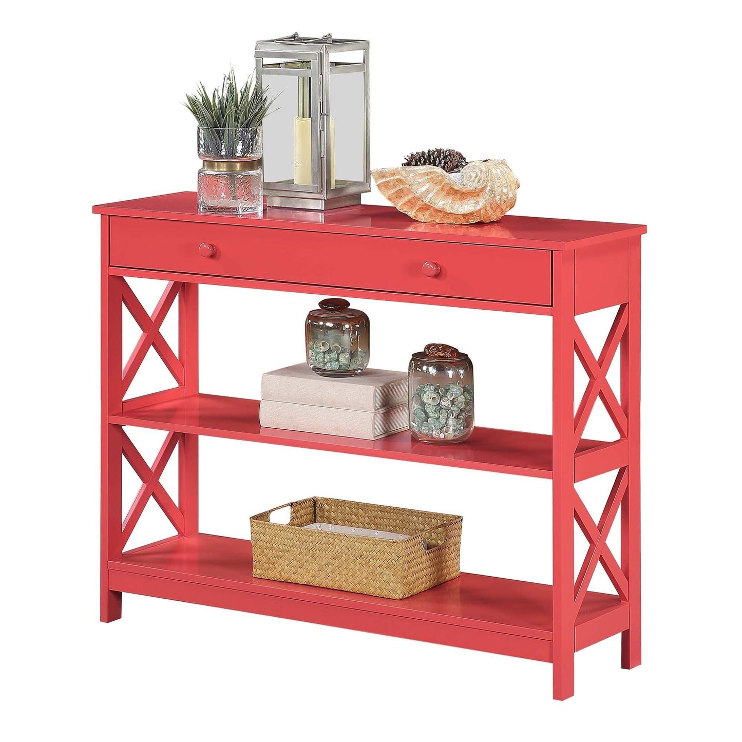 Table console Oxford à 1 tiroir avec étagères de Convenience Concepts