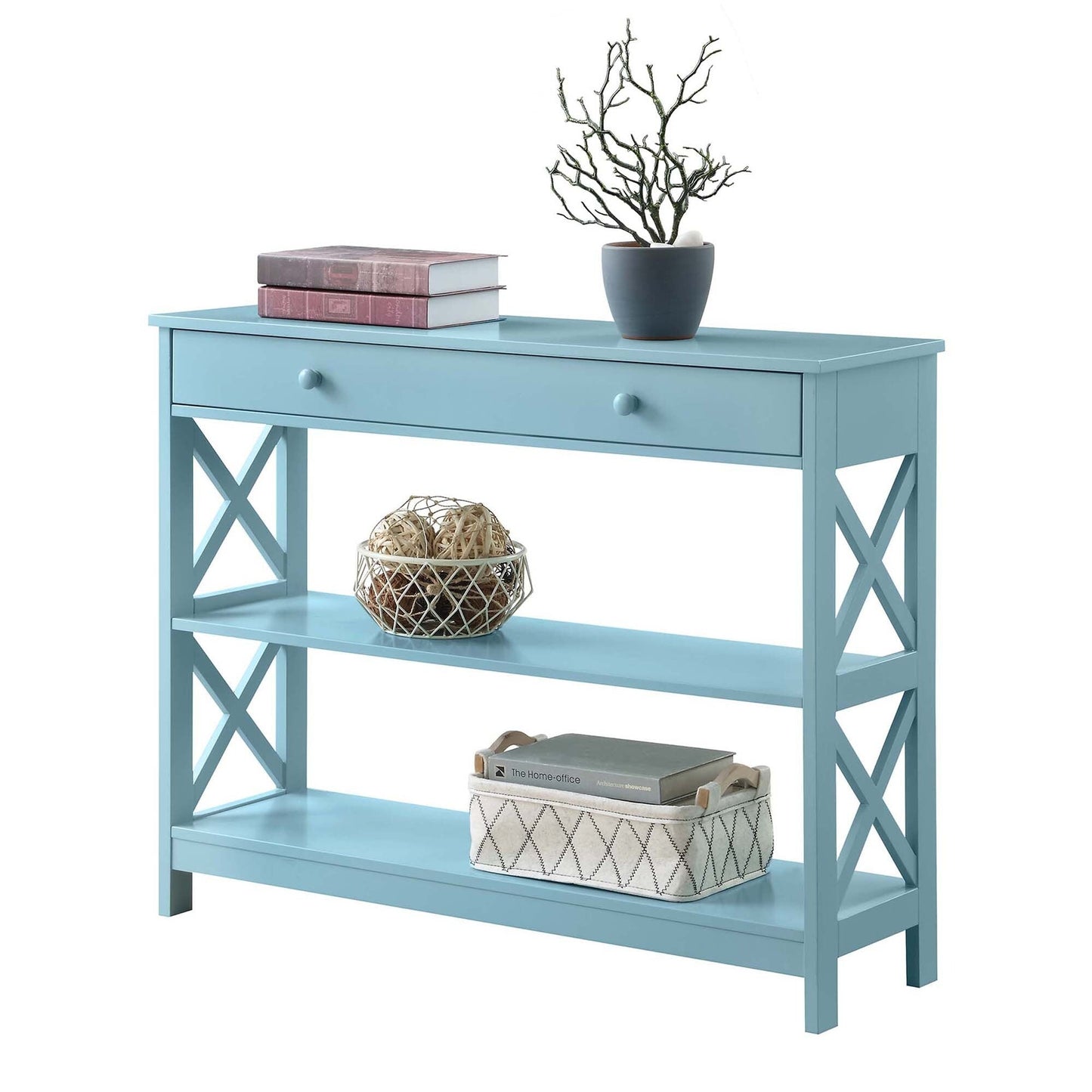 Table console Oxford à 1 tiroir avec étagères de Convenience Concepts