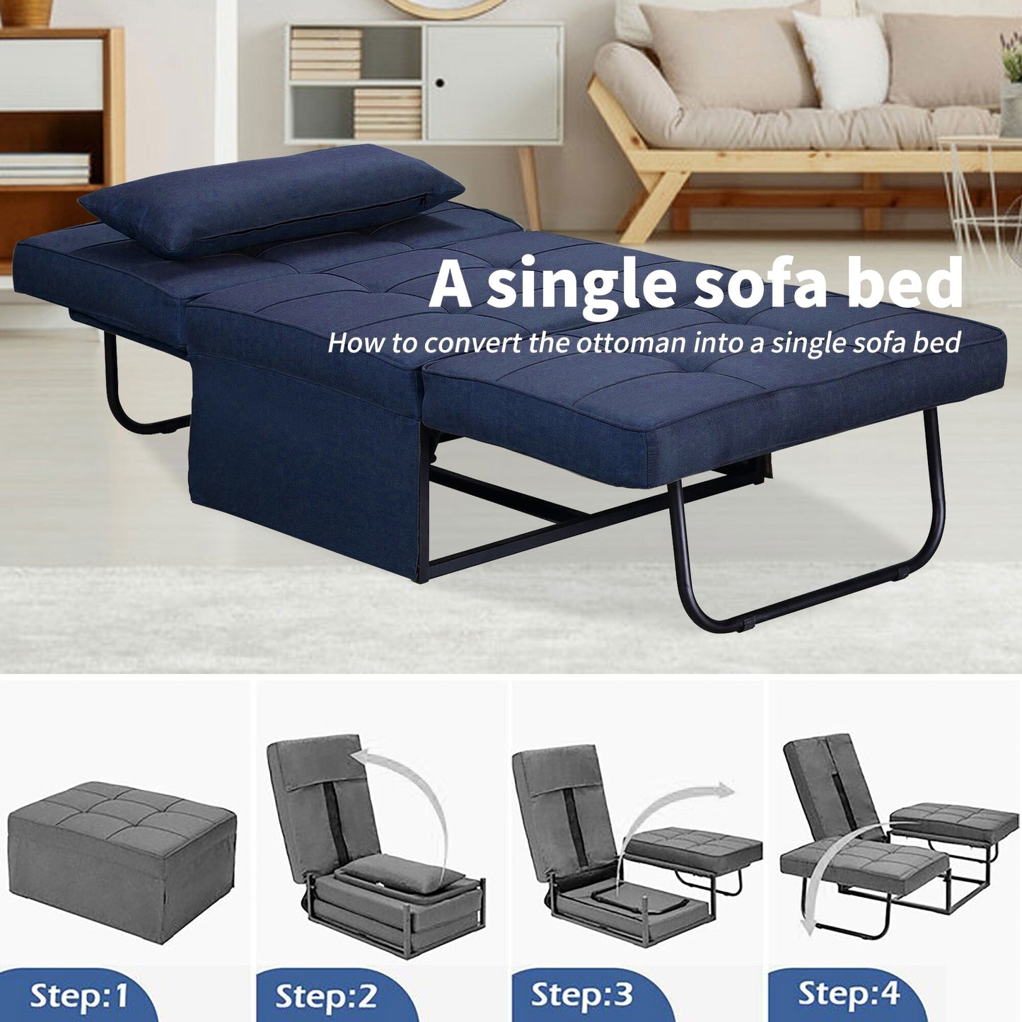 Canapé-lit convertible, canapé-lit, fauteuil, canapé, pouf pliable, fauteuil inclinable pour salon.