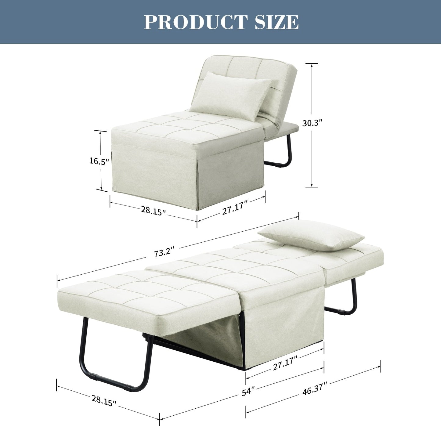 Canapé-lit convertible, canapé-lit, fauteuil, canapé, pouf pliable, fauteuil inclinable pour salon.