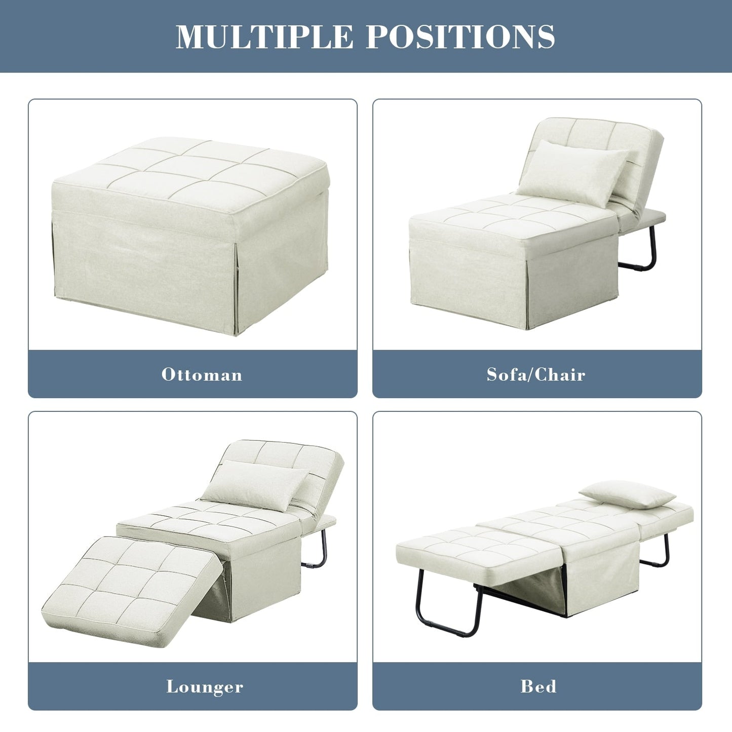 Canapé-lit convertible, canapé-lit, fauteuil, canapé, pouf pliable, fauteuil inclinable pour salon.