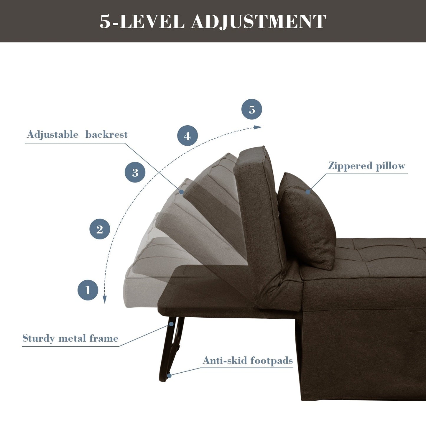 Canapé-lit convertible, canapé-lit, fauteuil, canapé, pouf pliable, fauteuil inclinable pour salon.