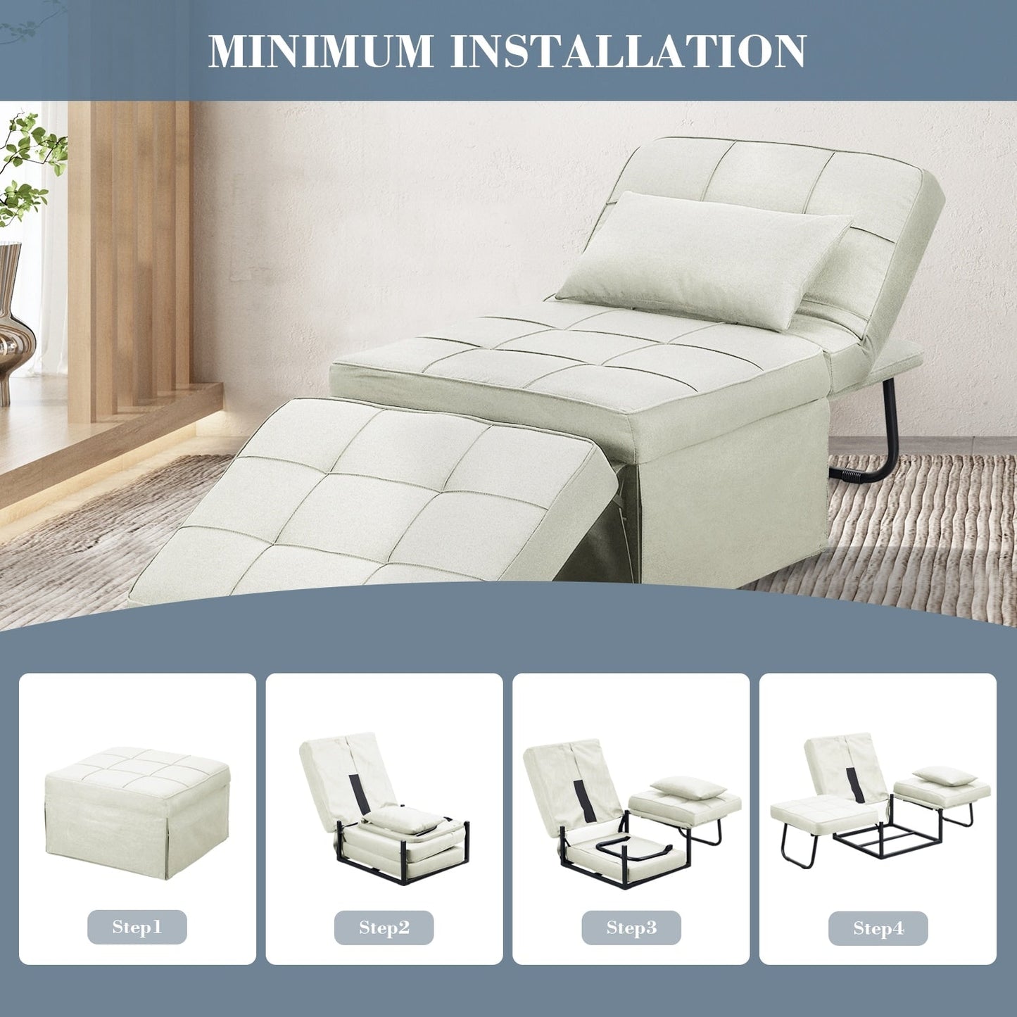 Canapé-lit convertible, canapé-lit, fauteuil, canapé, pouf pliable, fauteuil inclinable pour salon.