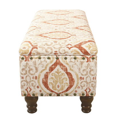 Banc de rangement capitonné Copper Grove Muscari avec garniture à clous décoratifs
