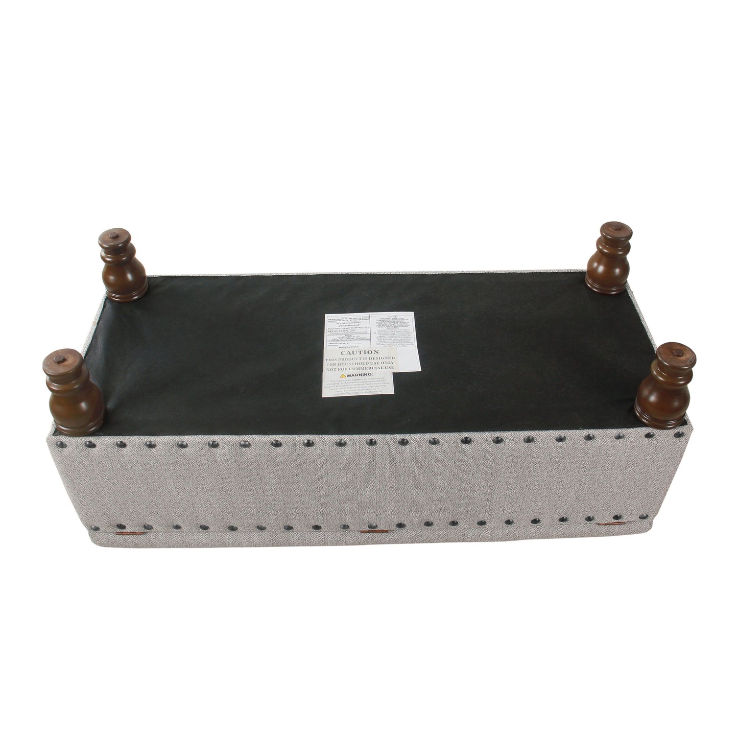 Banc de rangement capitonné Copper Grove Muscari avec garniture à clous décoratifs