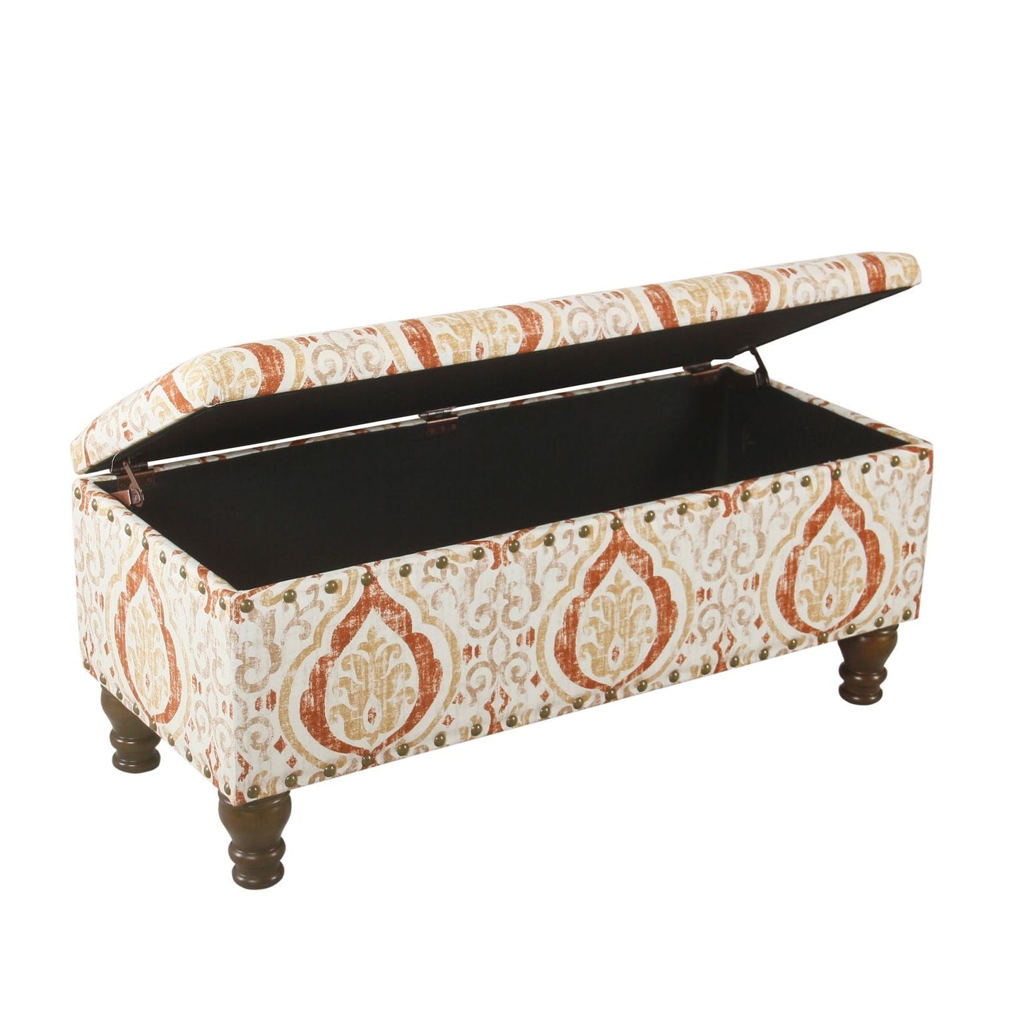 Banc de rangement capitonné Copper Grove Muscari avec garniture à clous décoratifs