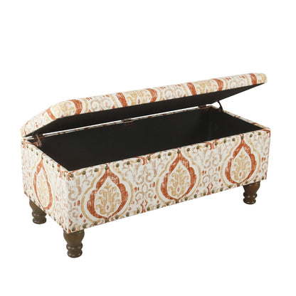 Banc de rangement capitonné Copper Grove Muscari avec garniture à clous décoratifs