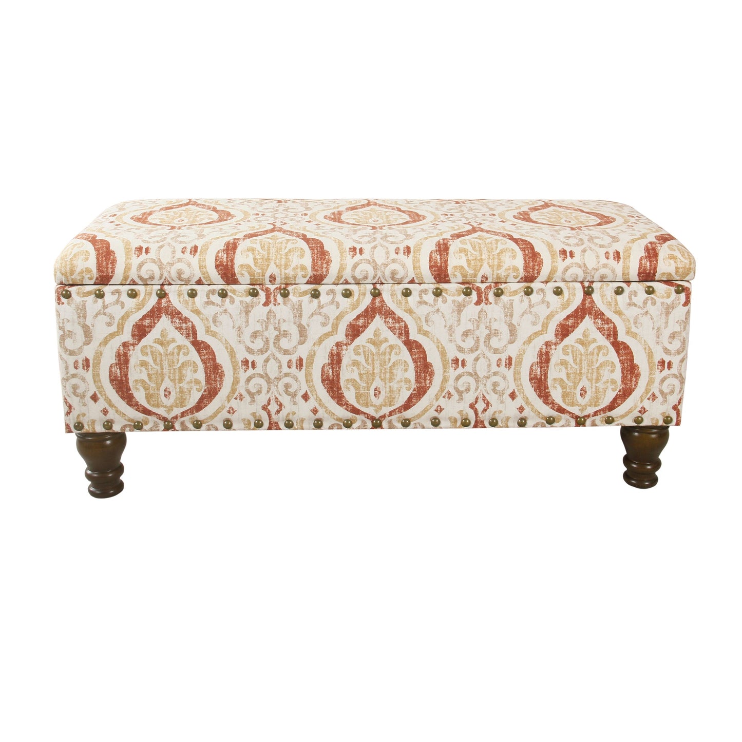 Banc de rangement capitonné Copper Grove Muscari avec garniture à clous décoratifs