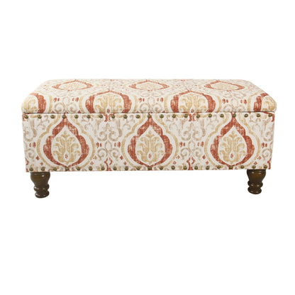 Banc de rangement capitonné Copper Grove Muscari avec garniture à clous décoratifs