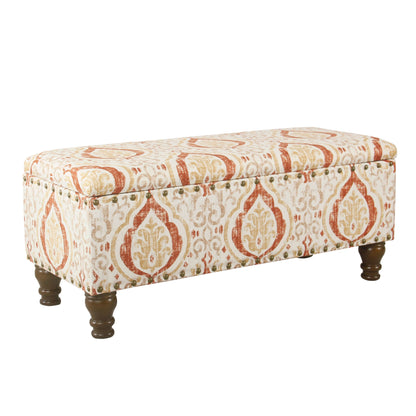 Banc de rangement capitonné Copper Grove Muscari avec garniture à clous décoratifs