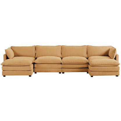 Canapé d'angle en velours côtelé avec ottomans amovibles et coussins ultra-doux pour le salon et la chambre à coucher