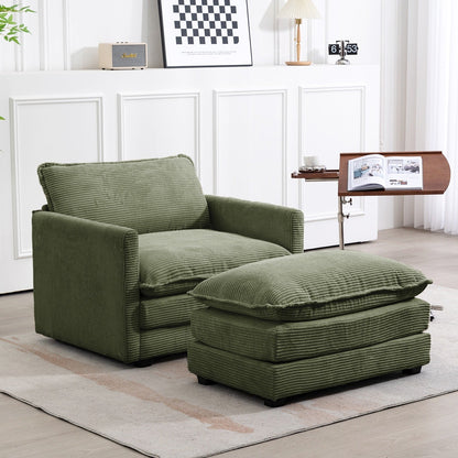 Canapé d'angle en velours côtelé avec ottomans amovibles et coussins ultra-doux pour le salon et la chambre à coucher